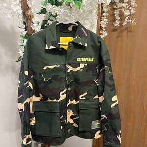 Caterpillar Green and Black Jean Jacket